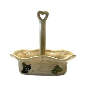 Tabletops Unlimited Cabernet Leaf Ceramic Salt & Pepper Shaker Caddy